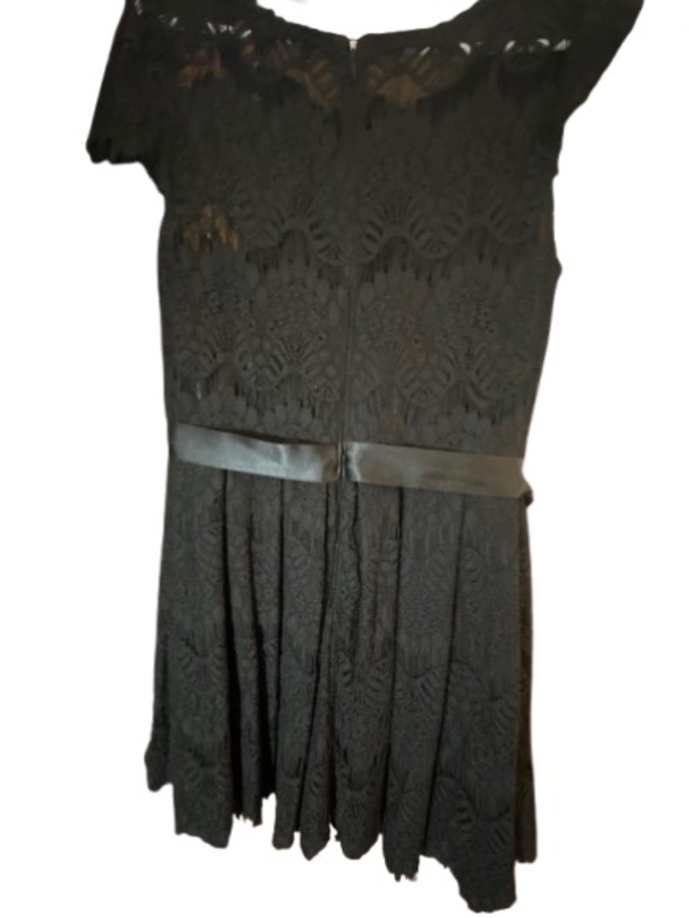 Xscape Black Lace Cocktail Dress with Satin Waistband - Picture 5 of 5